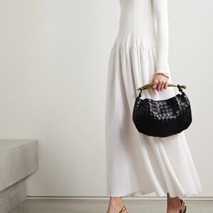 ALTUZARRA White Denning ribbed-knit and jersey maxi dress